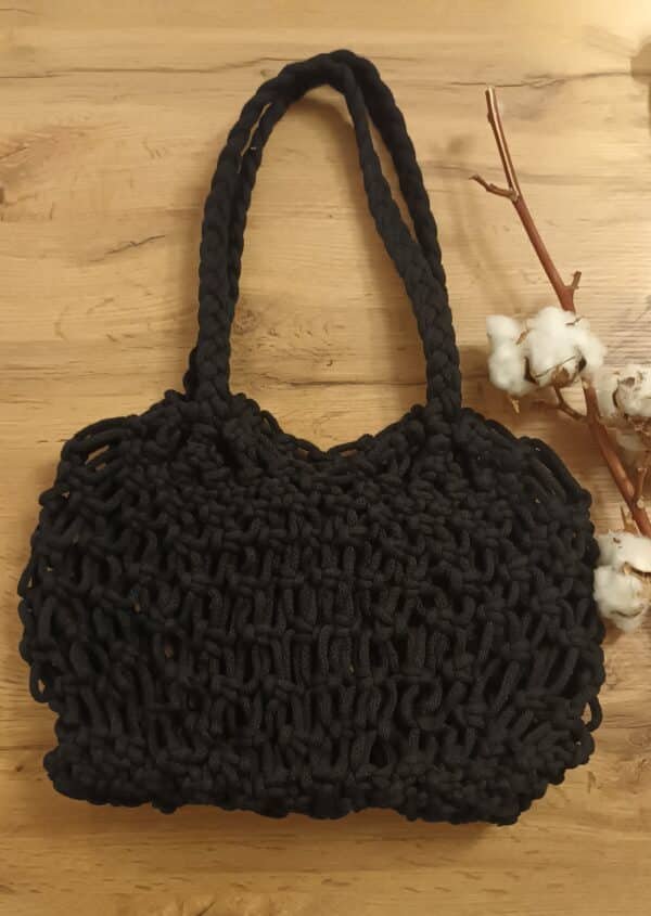 sac filet en macramé