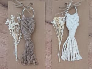 porte clé en macramé , cadeaux invités