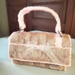 Small elegant bag suitable for big events, marriage etc.. Colors Corail and beige Handmade from orgonza tissu Can be customized with different colors and sizes