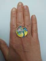 bague arbre de vie jaune