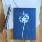 carte cyanotype pissenlit - les paillettes by pepite