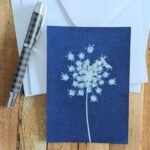 Cyanotype fleur de carotte sauvage - carte postale - les paillettes by pepite