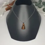 Collier acier inoxydable et pendentif Olfactif en verre marron