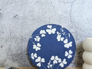 Carte cyanotype ronde - Oxalis - Les paillettes by Pepite