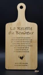 Petite planche à découper "La recette du Bonheur"