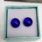 boucles d'oreilles en verre fondus bleu