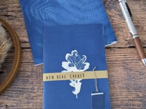 Mon beau carnet cyanotype orné d'une feuille de chêne - les paillettes by Pepite